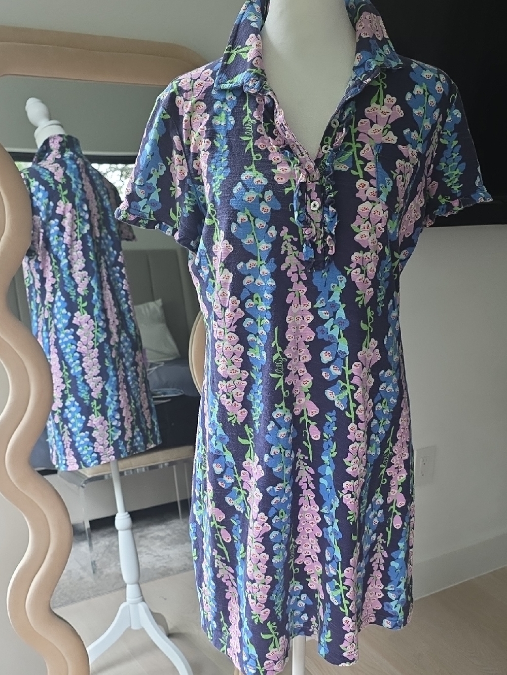 Lily Puliyzer Blue Floral T-shirt Dress